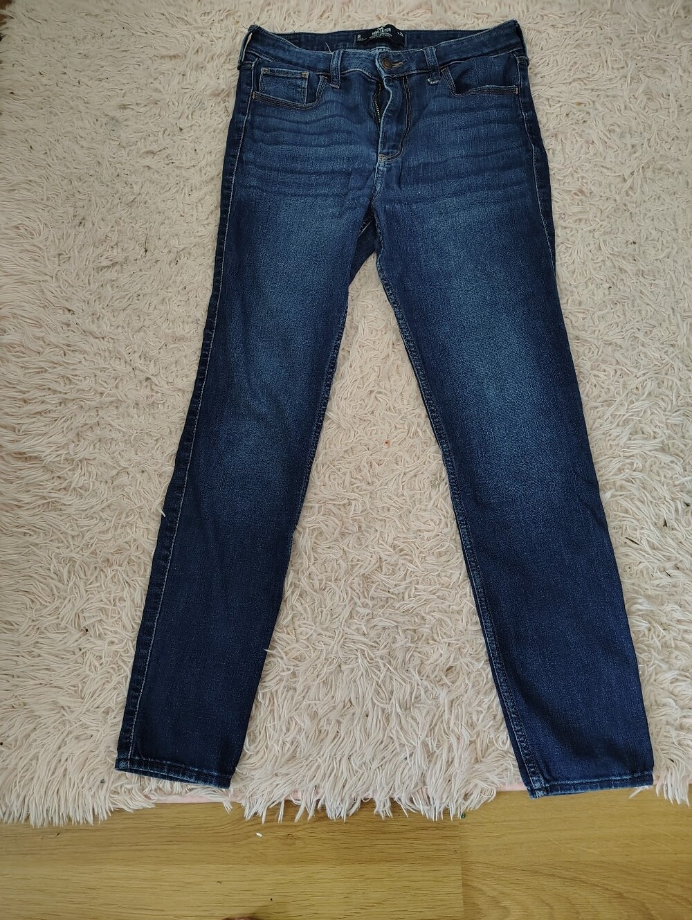 Hollister Women's Dark Blue Stretch Denim Jeans - Blue Size 29R